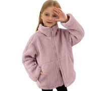 Générique Enfants Veste Polaire Col Montant Peluche Épais Veste Coupe-Vent Fermeture Éclair Manteau Léger Simple Vêtements D'extérieur athlétique pour l'automne et l'hiver