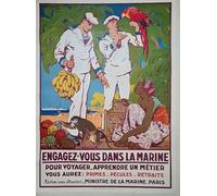 Générique ENGAGEZ-VOUS DANS LA MARINE Affiche Poster Reproduction - Format 50X70 cm sur Papier Luxe 300 GR. Qualité supérieure. Tous formats possibles. Nous Contacter.
