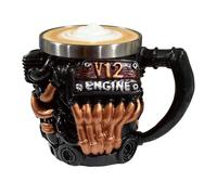 Générique Engine Coffee Mug - Stainless Steel 300ml | Insulated Cup, V12 Mechanical Coffee Mug For Hot Beverages | For Winter Home Yard Balcony Outdoor Garden Park Golf Picnic Camping Party