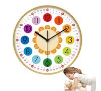Générique Enseignement de l'horloge Murale pour - Apprentissage décoratif pour la Chambre des, Outil éducatif Amusant pour Apprendre Le Temps | Étudiants de Classe Brillants fiables, décoration
