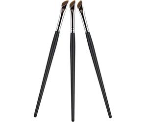 Générique Ensemble 3 Pinceaux Maquillage Sourcils et Yeux Biseautés Pinceau Correcteur Plat, Pinceau Eyeliner, Taille Compacte pour Voyage, Fibres Souples et Manche Robuste
