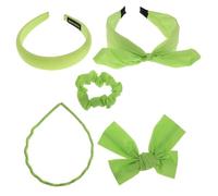 Générique Ensemble 5Pcs arc en épingle à cheveux bandeau spa bandeaux de maquillage pour filles bandeau pour se laver le visage bandeaux de maquillage pour femmes éponge Light Green