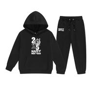 Générique Ensemble à Capuche Et Pantalon de SurvêTementEnsemble Fille Pull à Capuche et Pantalon Confortable Tenue Décontractée Nouvel an 2025 Vêtement Enfant Mode