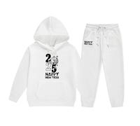 Générique Ensemble à Capuche Et Pantalon de SurvêTementEnsemble Fille Pull à Capuche et Pantalon Confortable Tenue Décontractée Nouvel an 2025 Vêtement Enfant Mode