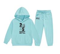 Générique Ensemble à Capuche Et Pantalon de SurvêTementEnsemble Fille Pull à Capuche et Pantalon Confortable Tenue Décontractée Nouvel an 2025 Vêtement Enfant Mode