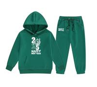 Générique Ensemble à Capuche Et Pantalon de SurvêTementEnsemble Fille Pull à Capuche et Pantalon Confortable Tenue Décontractée Nouvel an 2025 Vêtement Enfant Mode