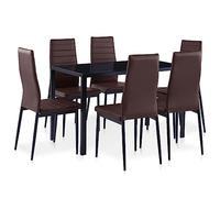 Générique Ensemble à dîner 7 pcs Marron,Meubles, Ensembles de Meubles, Meubles de Salle à Manger, Brun (Poids 43.95KG)