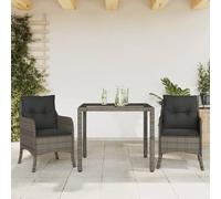 Générique Ensemble à Manger de Jardin 3 pcs Coussins Gris résine tressée,Meubles,Mobilier de Jardin,Salons de Jardin,Gris,32.2 KG,3211854