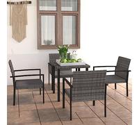 Générique Ensemble à Manger de Jardin 5 pcs Résine tressée Gris,Meubles,Mobilier de Jardin,Salons de Jardin,Gris,32.65 KG,3065712