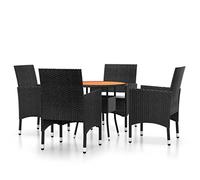 Générique Ensemble à Manger de Jardin 5 pcs Résine tressée Noir,Meubles,Mobilier de Jardin,Salons de Jardin,Noir,32.8KG,3058492