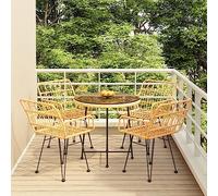 Générique Ensemble à Manger de Jardin 5pcs Résine tressée,Meubles,Mobilier de Jardin,Salons de Jardin,Brun,32.95KG,3157841