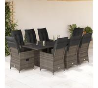 Générique Ensemble à Manger de Jardin 9 pcs Coussins Gris résine tressée,Salons de Jardin,101.8KG-3276745
