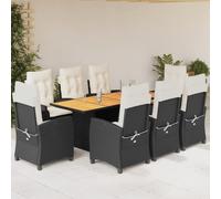 Générique Ensemble à Manger de Jardin 9pcs Coussins Noir résine tressée,Salons de Jardin,111.8KG-3212705