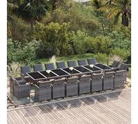 Générique Ensemble à Manger de Jardin Coussins 19 pcs Résine tressée Gris,Meubles,Mobilier de Jardin,Salons de Jardin,Gris,224.8 KG,3095645