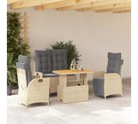 Générique Ensemble à Manger de Jardin Coussins 4 pcs Beige résine tressée,Salons de Jardin,50.2KG-3277492