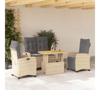 Générique Ensemble à Manger de Jardin Coussins 4 pcs Beige résine tressée,Salons de Jardin,52.2KG-3277432