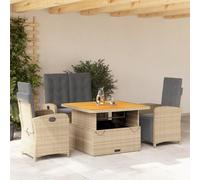 Générique Ensemble à Manger de Jardin Coussins 4 pcs Beige résine tressée,Salons de Jardin,58.2KG-3277369