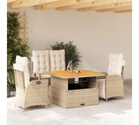 Générique Ensemble à Manger de Jardin Coussins 4 pcs Beige résine tressée,Salons de Jardin,59.2KG-3277477