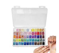Générique Ensemble aquarelle adultes - 60 couleurs aquarelle | Couleurs métalliques chatoyantes Voyage vives Ensemble de peinture Artisanat Boîte Pigment Gel Léger Portable Fournitures d'art c