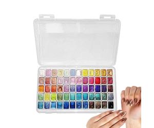 Générique Ensemble aquarelle adultes - 60 couleurs aquarelle | Couleurs métalliques chatoyantes Voyage vives Ensemble de peinture Artisanat Boîte Pigment Gel Léger Portable Fournitures d'art c
