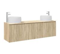 Générique Ensemble Armoire Salle De Bain 3 Pc Chêne Sonoma | Bois d'ingénierie et acier, montage mural, portes à charnière 90°, forets fournis, rangement spacieux
