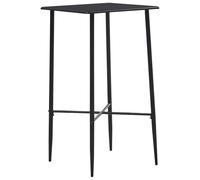 Générique Ensemble Bar 5 Pieces MDF Noir Table + 4 Chaises | Cadre acier poudre, assise ergonomique, dossier courbe, facile monter, 110 kg/siege