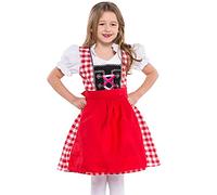 Générique Ensemble Bavarois pour Petite Fille, Oktoberfest Costume de Bière Robe Enfant Fille Halloween Carnaval Vêtements Traditionnels Bavarois Oktoberfest Tablier Deguisement Medieval Enfant |