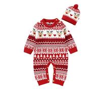 Générique Ensemble Bebe Fille NoëL, DéGuisement Pere Noel Combinaison Bebe Combinaisons Et Barboteuses BéBé GarçOn Chapeau Pull Moche De Noel Enfant Infantile GarçOn Fille Tenue De NoëL Mon Garcon