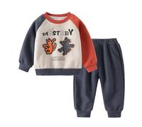 Générique Ensemble BéBé GarçOn,Ensemble BéBé Automne Et Hiver GarçOn Couleur Assortie Type éPaississement Deux PièCes Pull à Capuche Pantalon De SurvêTement Costume Enfant (Orange 3-4 Years)