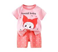 Générique Ensemble Bebe Garçon Eté Ensemble pour Petit Garçon T Shirt Manche Courte Et Short en Coton avec Impression Cartoon Confortable pour Enfants De 3 Mois A 8 Ans Plusieurs Modeles Disponibles