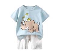 Générique Ensemble Bebe Garçon Eté Ensemble pour Petit Garçon T Shirt Manche Courte Et Short en Coton avec Impression Cartoon Confortable pour Enfants De 3 Mois A 8 Ans Plusieurs Modeles Disponibles