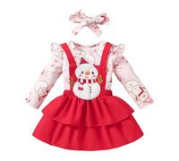Générique Ensemble Bebe Garçon Noel Combinaison Bébé Hiver 1 Moi Body Costume Barboteuse Chapeau Rayé Pantalon Déguisement Carnaval Vetement Deguisement Garcon (Rose #A,0-3 mois)