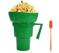 Générique Ensemble bol et tasse, tasses à snacks et à boissons 2 en 1, gobelet de stade Gobelet à pop-corn, gobelet multifonction réutilisable anti-chaleur, pour pop-corn, bonbons, chips, etc. (vert)