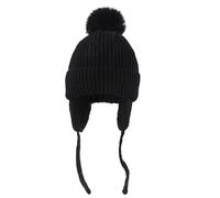 Générique Ensemble Bonnet Écharpe Et Gants D'Hiver Pour Enfants Enfant Hiver Avec Pompon Tour De Cou Doublure Thermique Fille Garçon Cache Bebe 6 Ans Accessoires Set 3 (Le noir,1-6 ans)