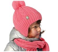 Générique Ensemble Bonnet Et Écharpe Pour Enfants Bonnets Hiver Avec Pompon Fille Garçon 8 Ans Snood Echarpe Gant Enfant 10 Gants Chaud Accessoires Set De 3 Pièces (Rose,2-8 ans)