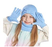 Générique Ensemble Bonnet Et Écharpe Pour Enfants Enfant Hiver Avec Pompon Tour De Cou Doublure Set Gant Garçon Fille Garcon 14 Ans Echarpe Bebe 7 Moto Sports Plein Air (Bleu ciel,Taille unique)