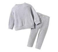 Générique Ensemble Chic et Élégant Vêtements Fille - Ensemble décontracté tricoté pour Fille Haut Manches Longues et Pantalon Motif Floral Tenue Deux pièces bébé 0 à 3 Ans