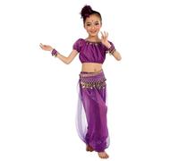 Générique Ensemble Costume Danse Indienne Enfant - Tenue Spectacle 1er Juin Robe Danse Du Ventre Pour Fille Déguisement Danse Orientale Avec Ceinture