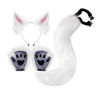 Générique Ensemble Costume Loup Femme,Déguisement Loup Effet Réel Femme Facile à Enfiler - Tenue Halloween Cosplay pour Spectacle Scénique et Animation