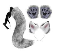 Générique Ensemble Costume Loup Femme | Déguisement Loup Effet Réel Femme Facile à Enfiler - Tenue Halloween Cosplay pour Spectacle Scénique et Animation