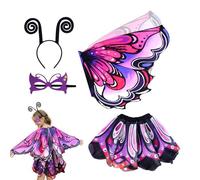 Générique Ensemble Costume Papillon - Masque, serre-tête et accessoires | Costume tutu et ailes de fée papillon - pour Halloween, anniversaire, fête masquée, événements festifs, théâtres,