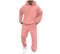 Générique Ensemble Coupe Vent Homme + Pantalon Cargo Homme Automne Hiver Zippe Loungewear Set Sportwear De Sport 2 PièCes Chaud Confortable Et Respirant Couleur Unie Pas Cher Avec Pochette