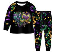 Générique Ensemble Danse Filles Paillettes Métallique Top Crop Noeud avec Short et Manchettes Frangées pour Danse Latine Jazz Soirée ou Carnaval