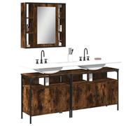 Générique Ensemble d'armoires de Salle de Bain 3 pcs chêne fumé,Meubles, Ensembles de Meubles, Ensembles de mobilier pour salles de Bains, Brun (Poids 49.98KG)