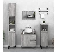 Générique Ensemble d'armoires de Salle de Bain 3 pcs Sonoma Gris,Ensembles de Ensembles de mobilier pour salles de bains-3185549