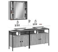 Générique Ensemble d'armoires de Salle de Bain 3 pcs Sonoma Gris,Ensembles de Ensembles de mobilier pour salles de bains-3214728