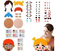 Générique Ensemble d'autocollants en Feutre - Autocollants adaptés aux avec Expressions faciales, matériaux Non tissés, matériel pédagogique de Bricolage pour la Maternelle, idées d'artisanat