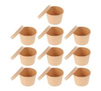 Générique Ensemble de 10 Gobelets Jetables 240 Ml pour Crème Glacée et Dessert, Couvercle Papier Kraft pour Vente à Emporter