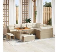 Générique Ensemble de 12 pièces de Sofas de Jardin avec Coussins Beige rotin Poly Acacia,Canapés de Jardin,101.5KG-3362296