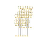 Générique Ensemble de 12 Porte-clés Portables à Perles, Ensemble de Breloques en Alliage Robuste, Accessoires de Porte-clés en Perles pour Fournitures Artisanales, Bijoux artisanaux